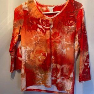 Made in USA....Christopher & Banks v neck shirt with 3/4 sleeves